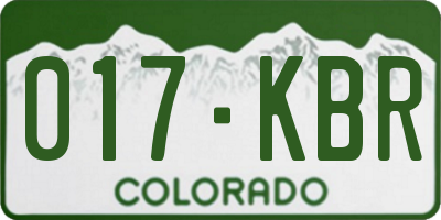CO license plate 017KBR