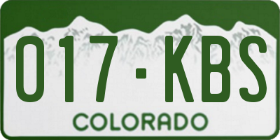 CO license plate 017KBS