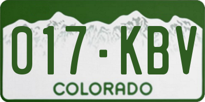 CO license plate 017KBV