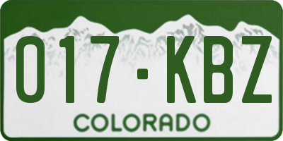 CO license plate 017KBZ