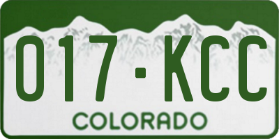 CO license plate 017KCC
