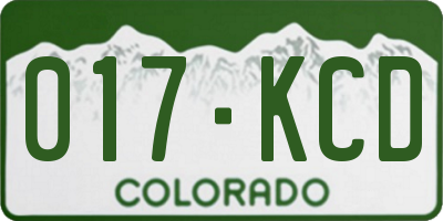 CO license plate 017KCD