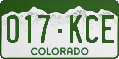 CO license plate 017KCE