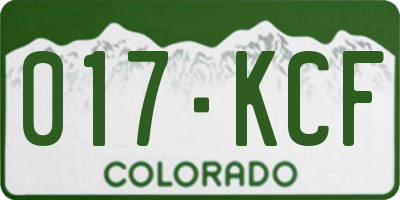 CO license plate 017KCF