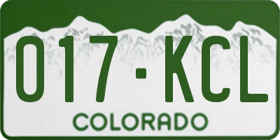 CO license plate 017KCL