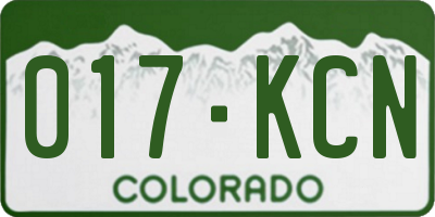CO license plate 017KCN