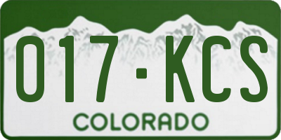 CO license plate 017KCS