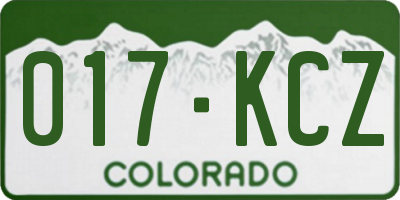 CO license plate 017KCZ