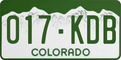 CO license plate 017KDB