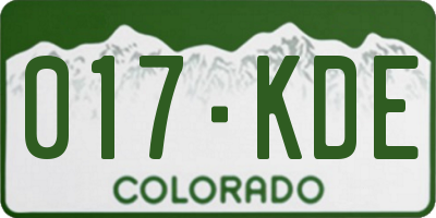 CO license plate 017KDE