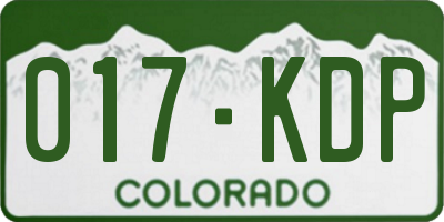 CO license plate 017KDP