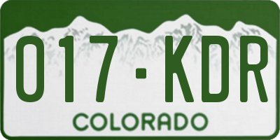CO license plate 017KDR