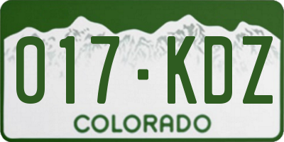 CO license plate 017KDZ