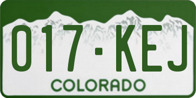 CO license plate 017KEJ