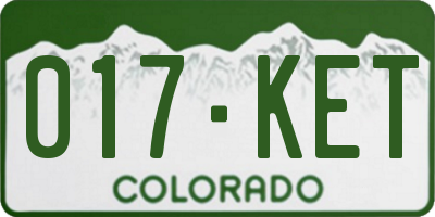 CO license plate 017KET