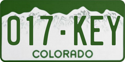 CO license plate 017KEY