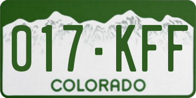 CO license plate 017KFF