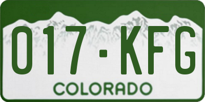 CO license plate 017KFG