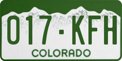 CO license plate 017KFH