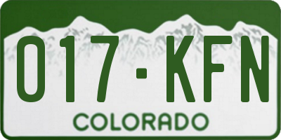CO license plate 017KFN