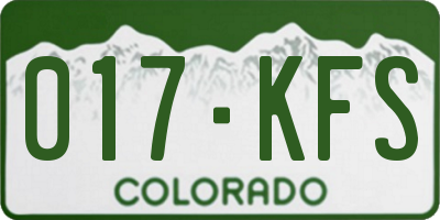 CO license plate 017KFS