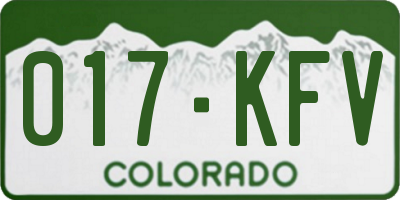 CO license plate 017KFV