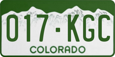 CO license plate 017KGC