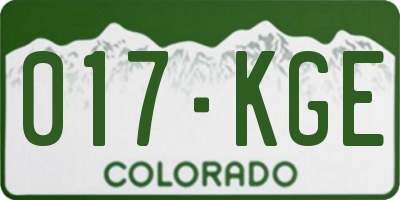 CO license plate 017KGE