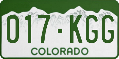 CO license plate 017KGG