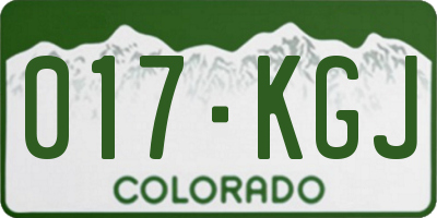 CO license plate 017KGJ