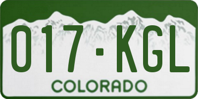 CO license plate 017KGL
