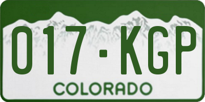 CO license plate 017KGP