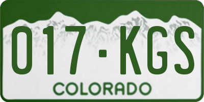 CO license plate 017KGS