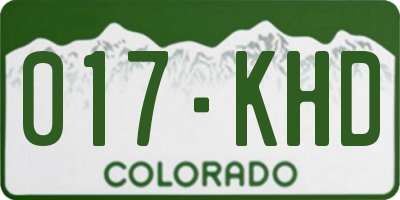 CO license plate 017KHD