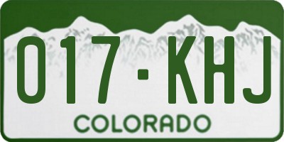 CO license plate 017KHJ