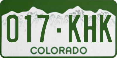 CO license plate 017KHK