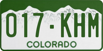 CO license plate 017KHM