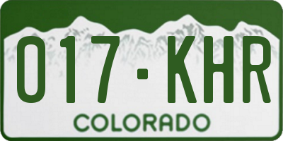 CO license plate 017KHR