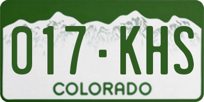 CO license plate 017KHS