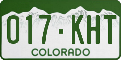 CO license plate 017KHT