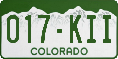 CO license plate 017KII