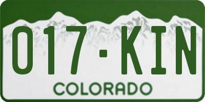 CO license plate 017KIN