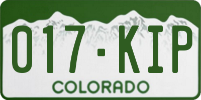 CO license plate 017KIP