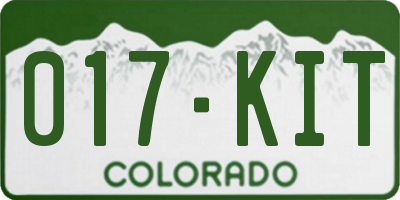 CO license plate 017KIT