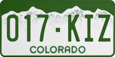 CO license plate 017KIZ