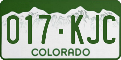 CO license plate 017KJC