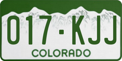 CO license plate 017KJJ