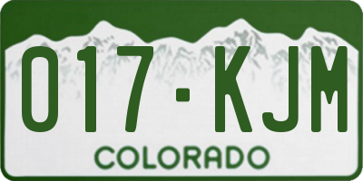 CO license plate 017KJM