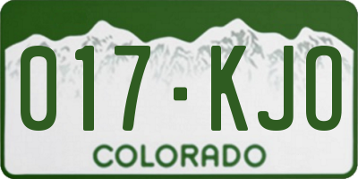 CO license plate 017KJO