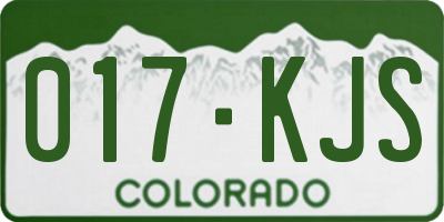 CO license plate 017KJS